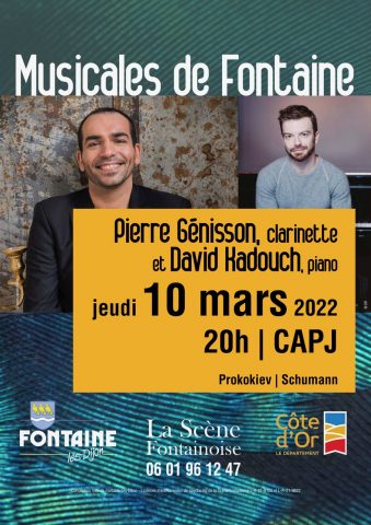 Musicales de Fontaine « Concert  Pierre Génisson Clarinette – David Kadouch Piano » - 0