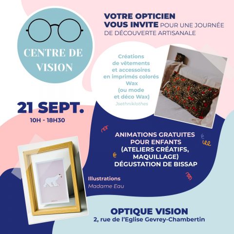 Expo Créateurs  chez votre Centre Optique à Gevrey-Chambertin 21 septembre - 0